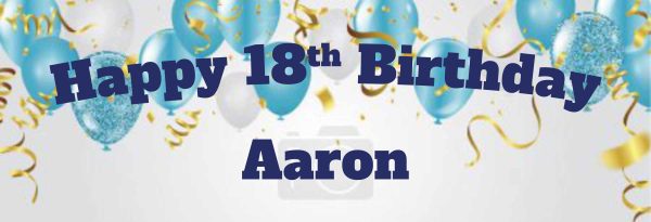 Personalised 18th Happy Birthday Banner Blue Balloons